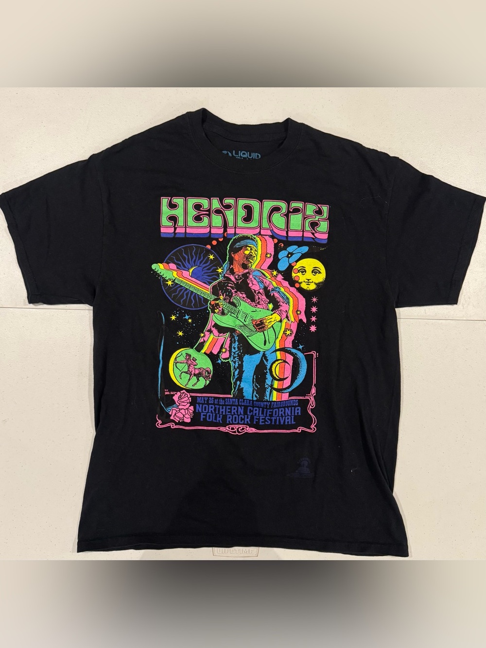 Liquid Blue Jimmy Hendrix t shirt large Northern California Folk Rock Festival